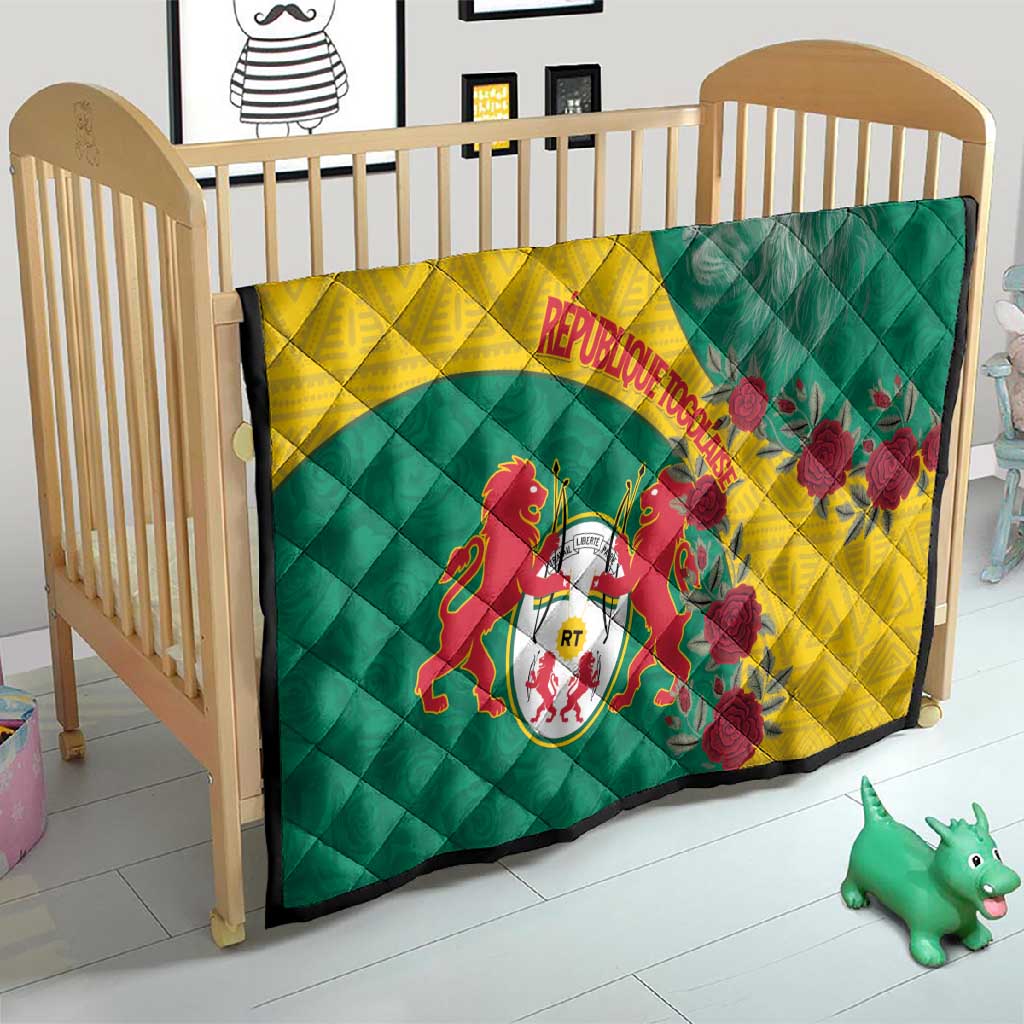 Personalised Togo Quilt Coat Of Arms - African Mix Rose Pattern LT15