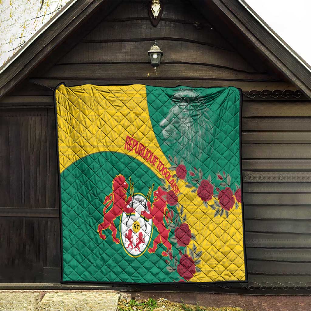 Personalised Togo Quilt Coat Of Arms - African Mix Rose Pattern LT15