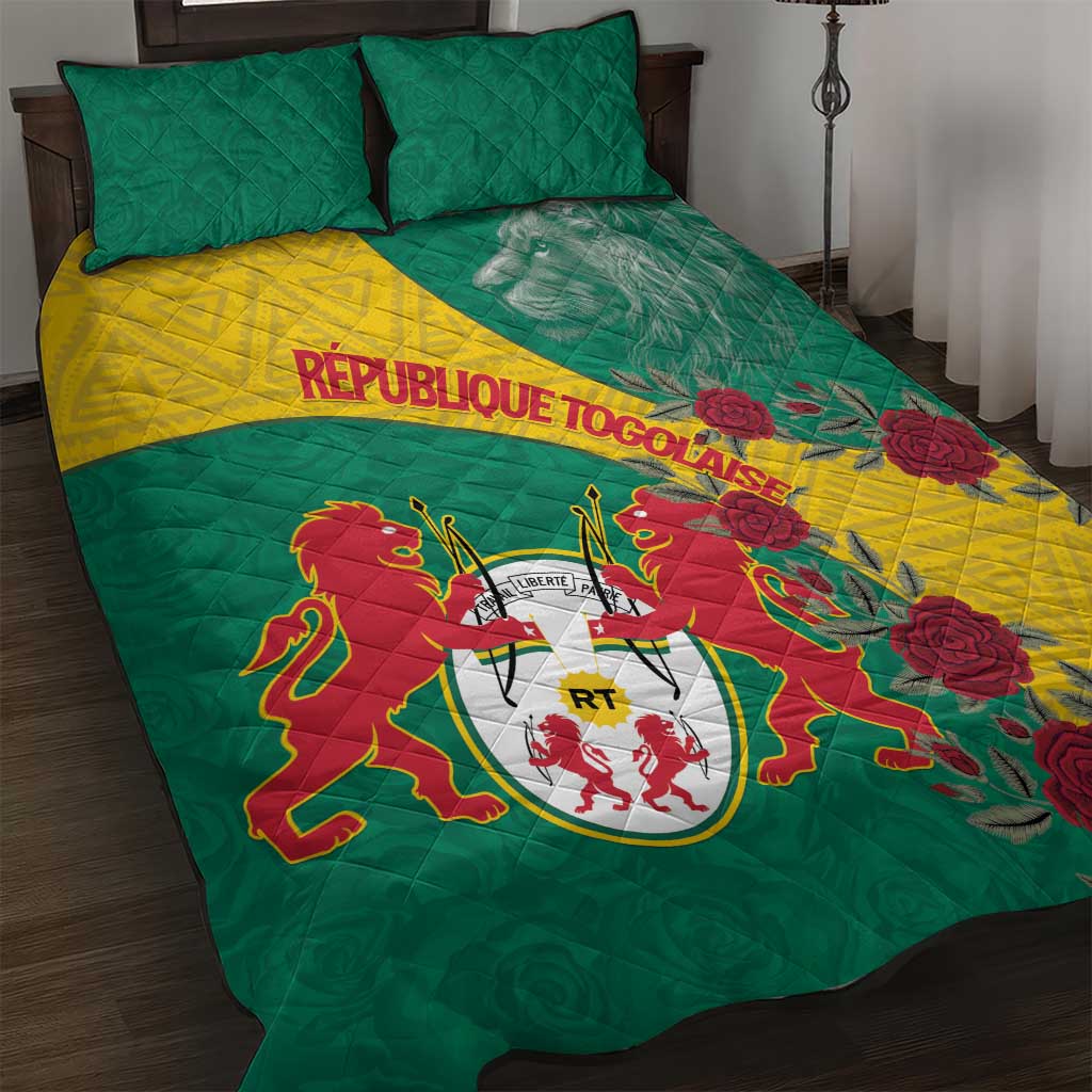 Personalised Togo Quilt Bed Set Coat Of Arms - African Mix Rose Pattern LT15