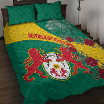 Personalised Togo Quilt Bed Set Coat Of Arms - African Mix Rose Pattern LT15