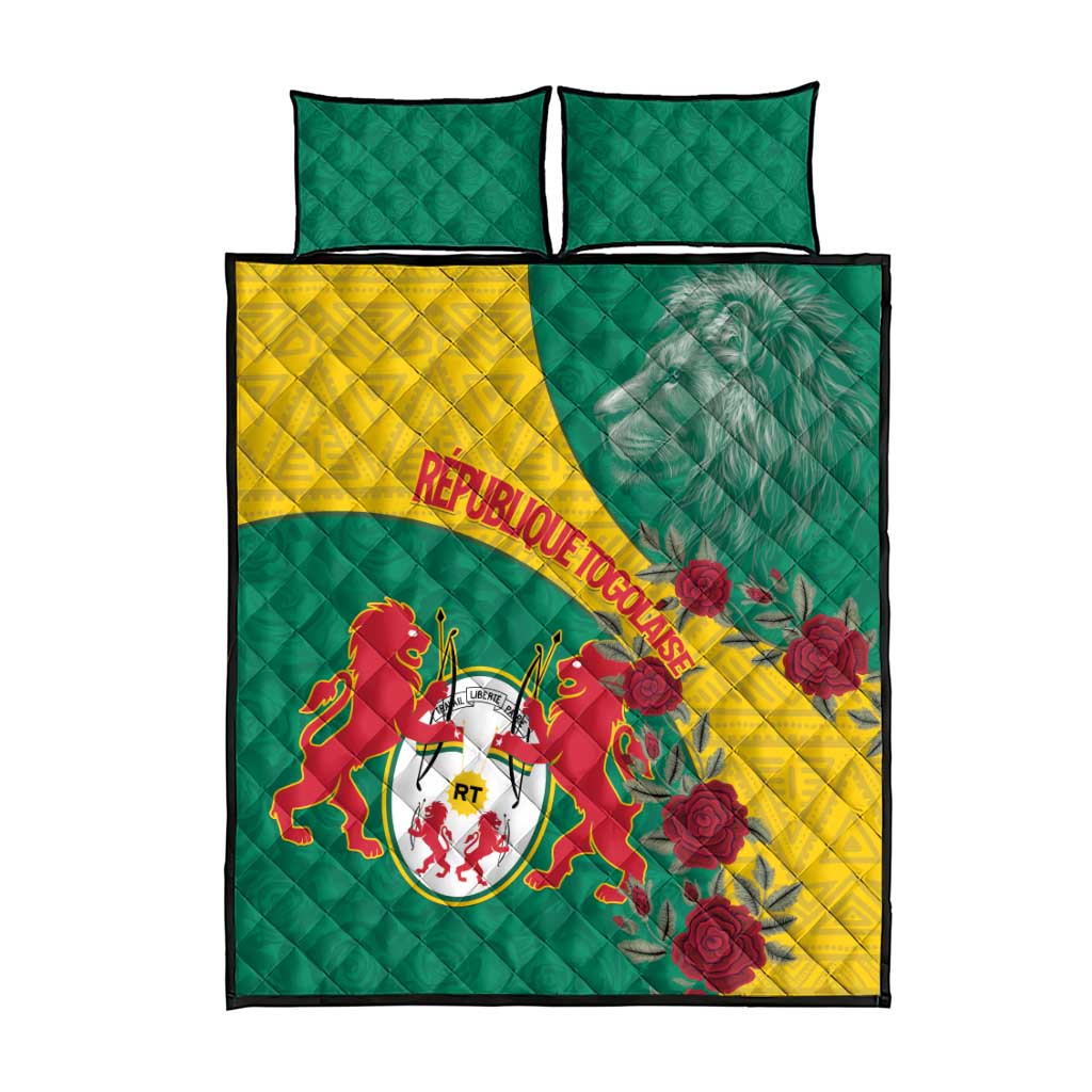 Personalised Togo Quilt Bed Set Coat Of Arms - African Mix Rose Pattern LT15
