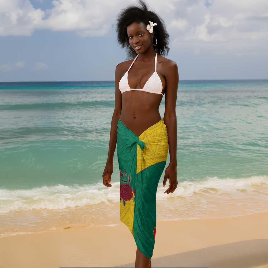 Personalised Togo Sarong Coat Of Arms - African Mix Rose Pattern LT15
