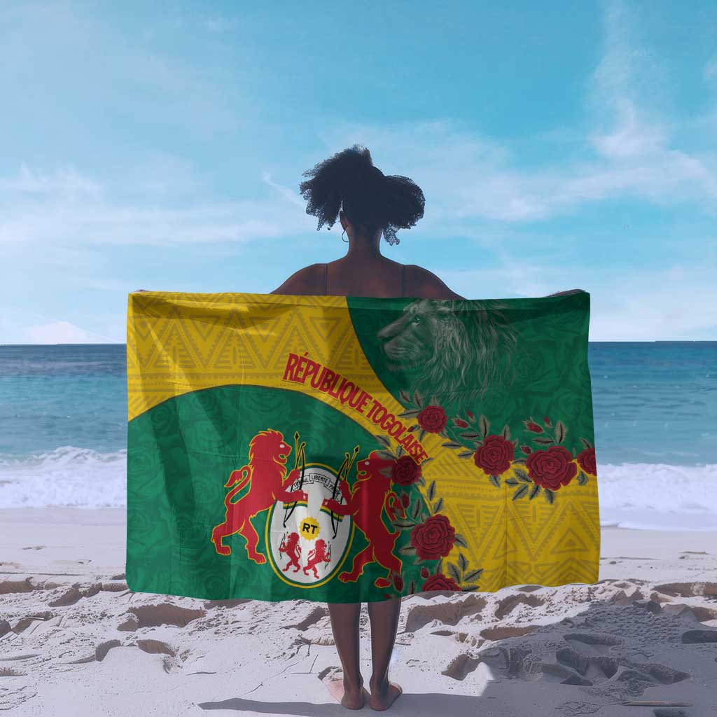 Personalised Togo Sarong Coat Of Arms - African Mix Rose Pattern LT15
