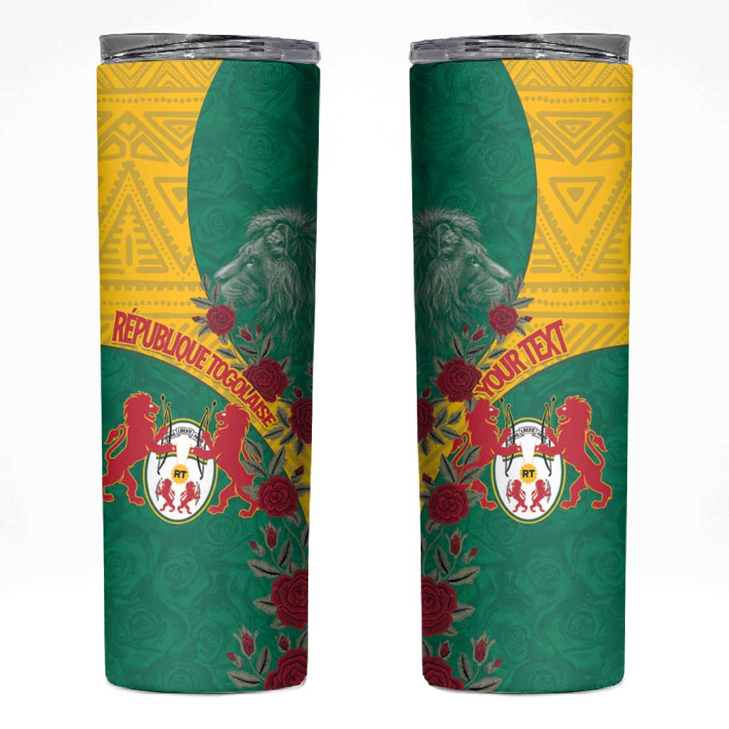 Personalised Togo Skinny Tumbler Coat Of Arms - African Mix Rose Pattern LT15