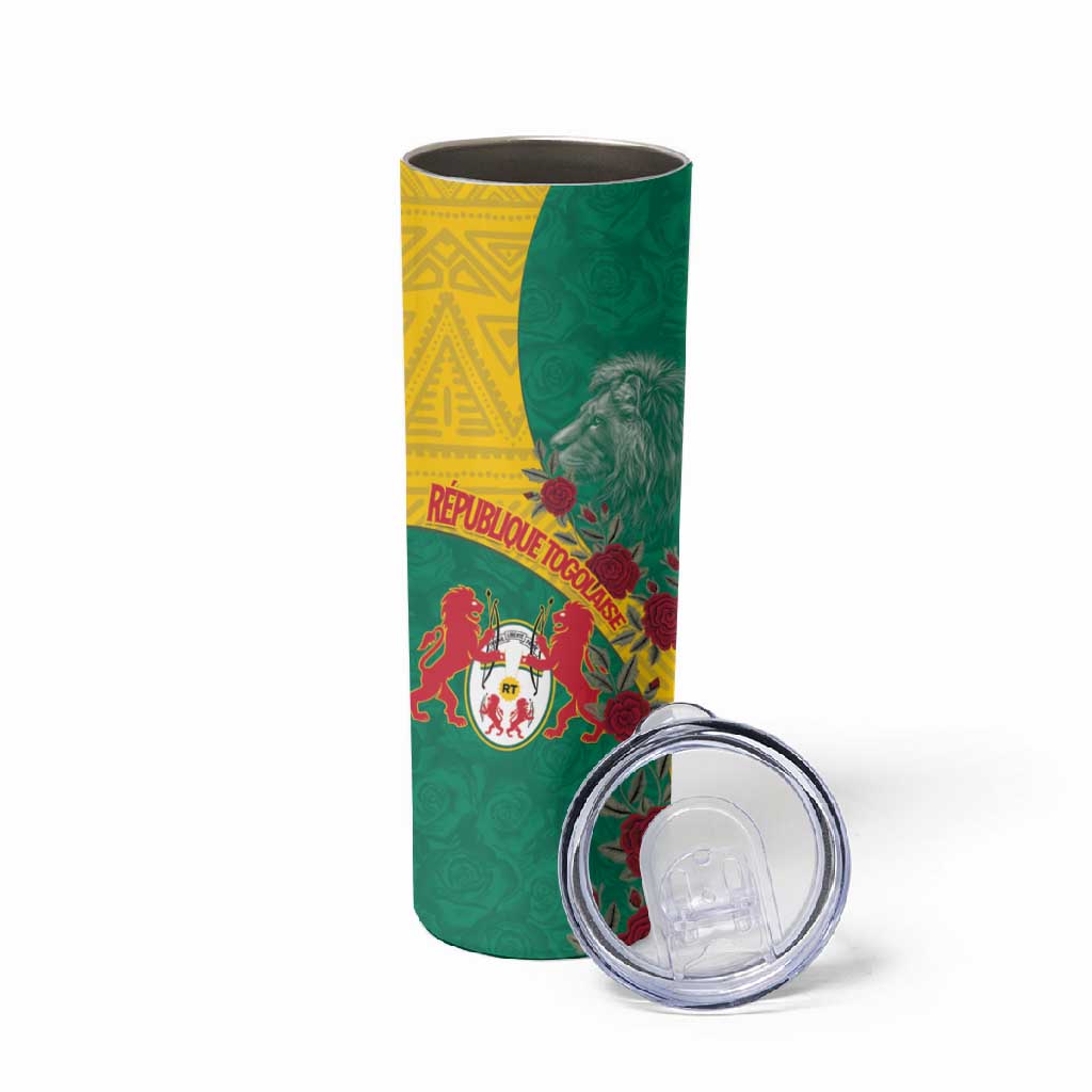 Personalised Togo Skinny Tumbler Coat Of Arms - African Mix Rose Pattern LT15