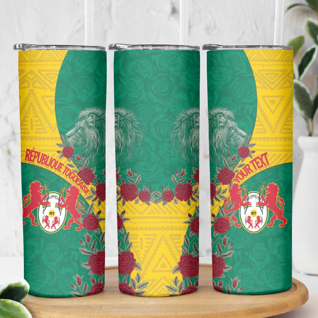 Personalised Togo Skinny Tumbler Coat Of Arms - African Mix Rose Pattern LT15