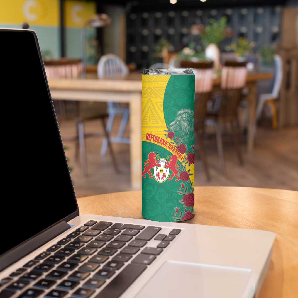 Personalised Togo Skinny Tumbler Coat Of Arms - African Mix Rose Pattern LT15