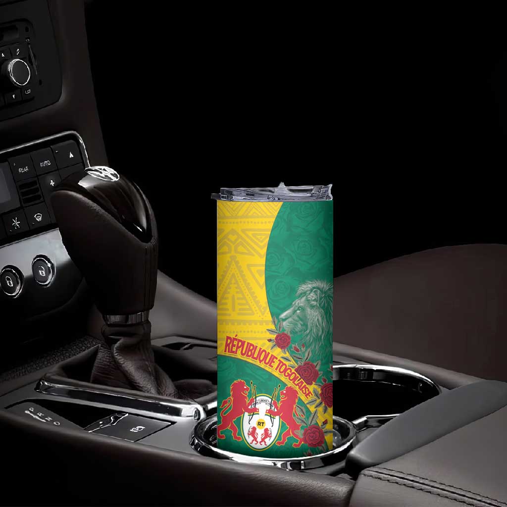 Personalised Togo Skinny Tumbler Coat Of Arms - African Mix Rose Pattern LT15