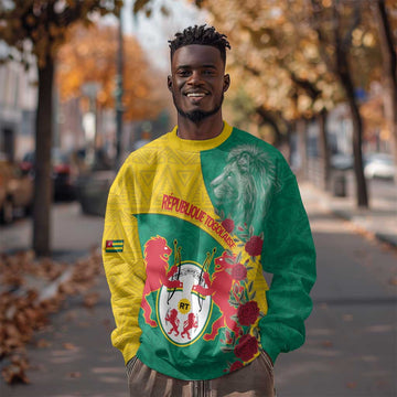 Personalised Togo Sweatshirt Coat Of Arms - African Mix Rose Pattern LT15