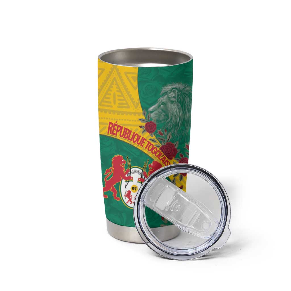 Personalised Togo Tumbler Cup Coat Of Arms - African Mix Rose Pattern LT15