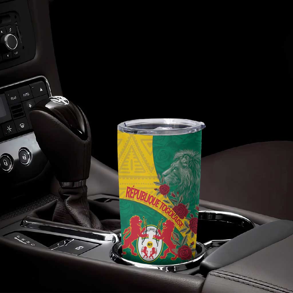 Personalised Togo Tumbler Cup Coat Of Arms - African Mix Rose Pattern LT15