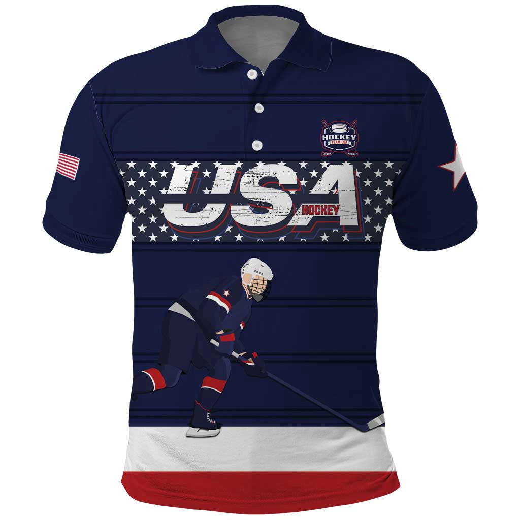 Custom USA Ice Hockey Polo Shirt Go Champions LT15