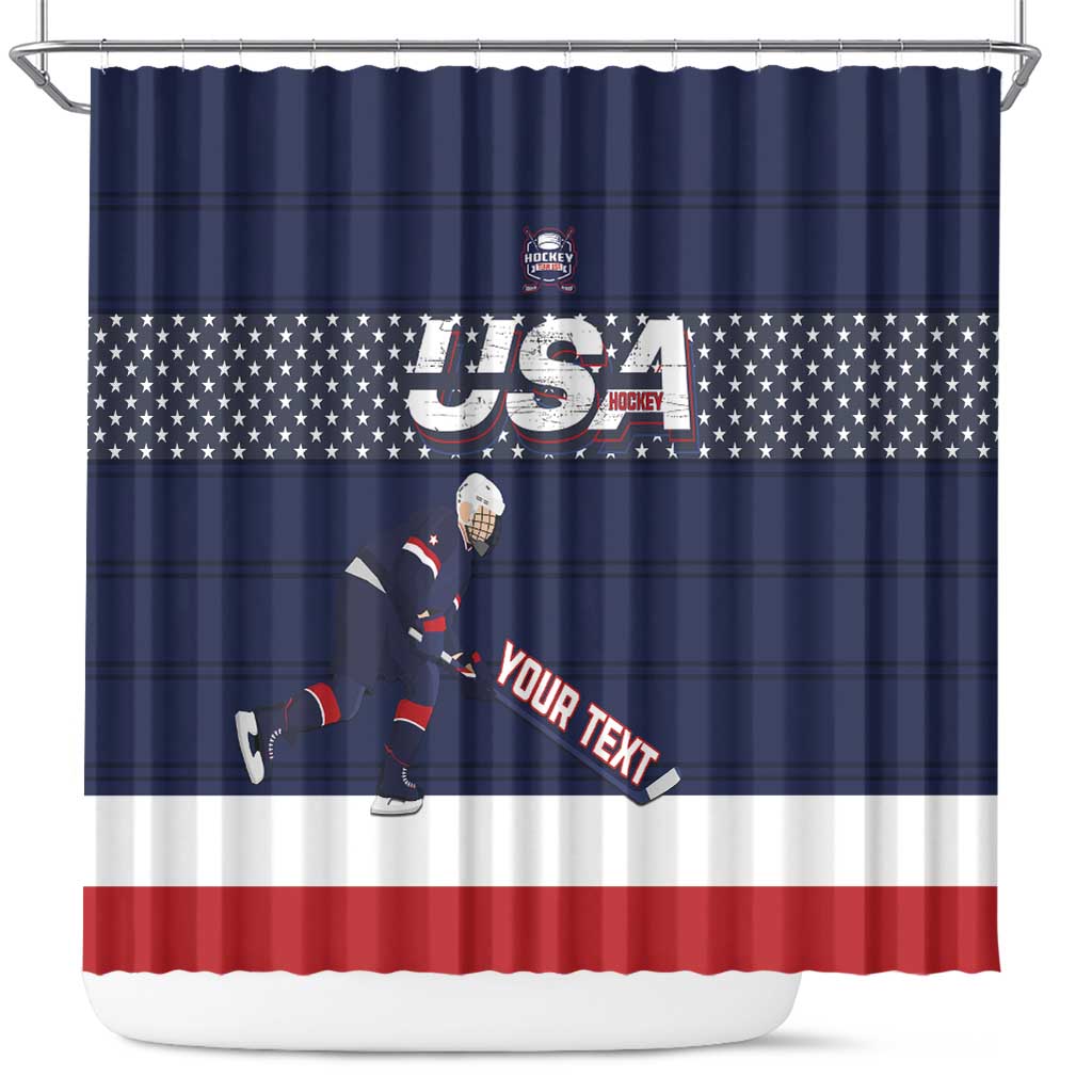 Custom USA Ice Hockey Shower Curtain Go Champions LT15