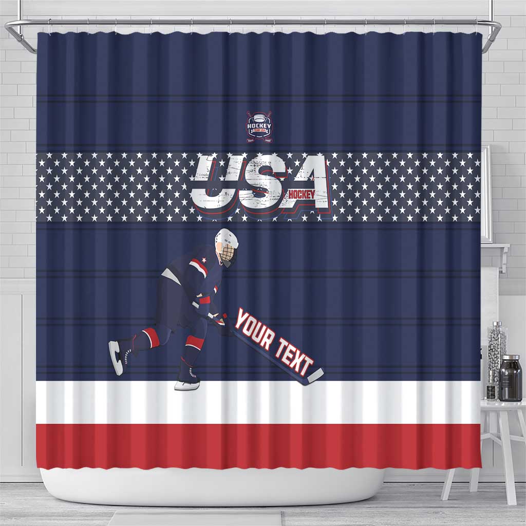 Custom USA Ice Hockey Shower Curtain Go Champions LT15
