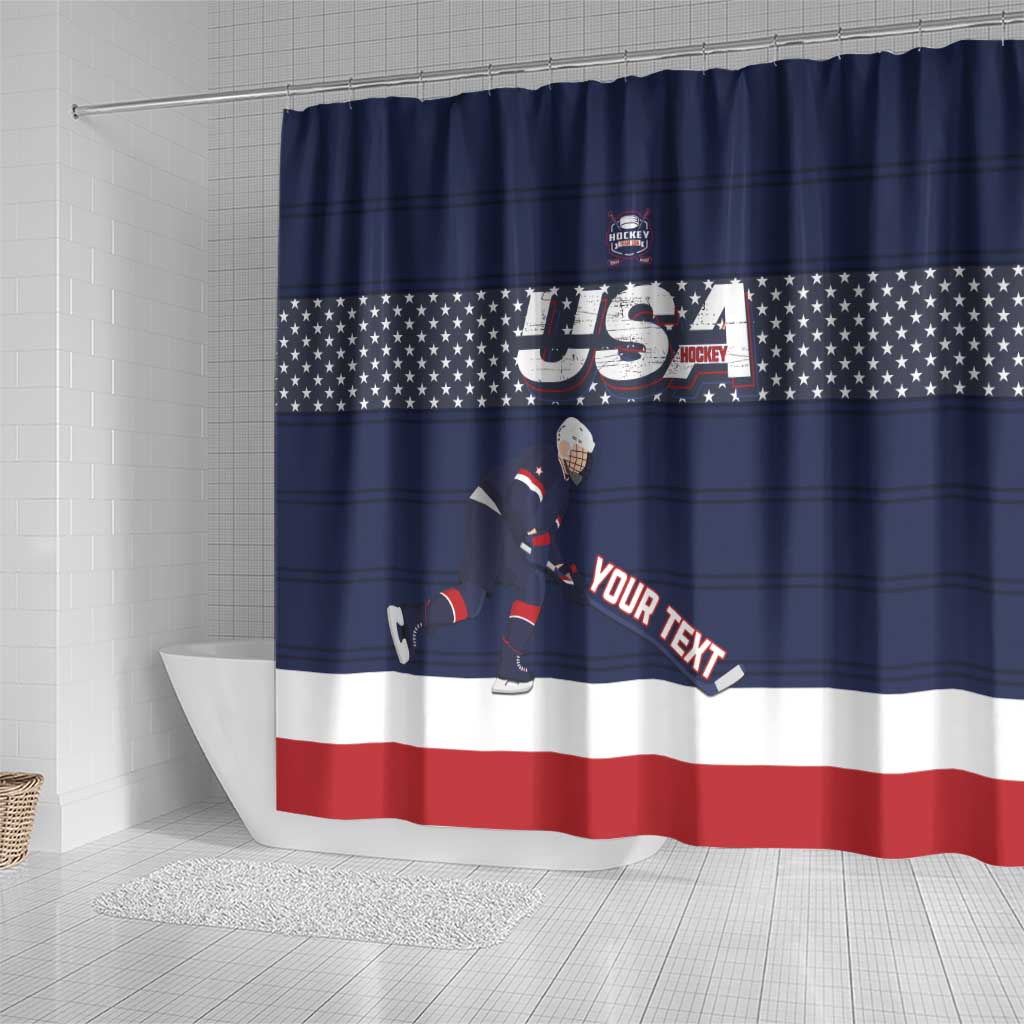 Custom USA Ice Hockey Shower Curtain Go Champions LT15