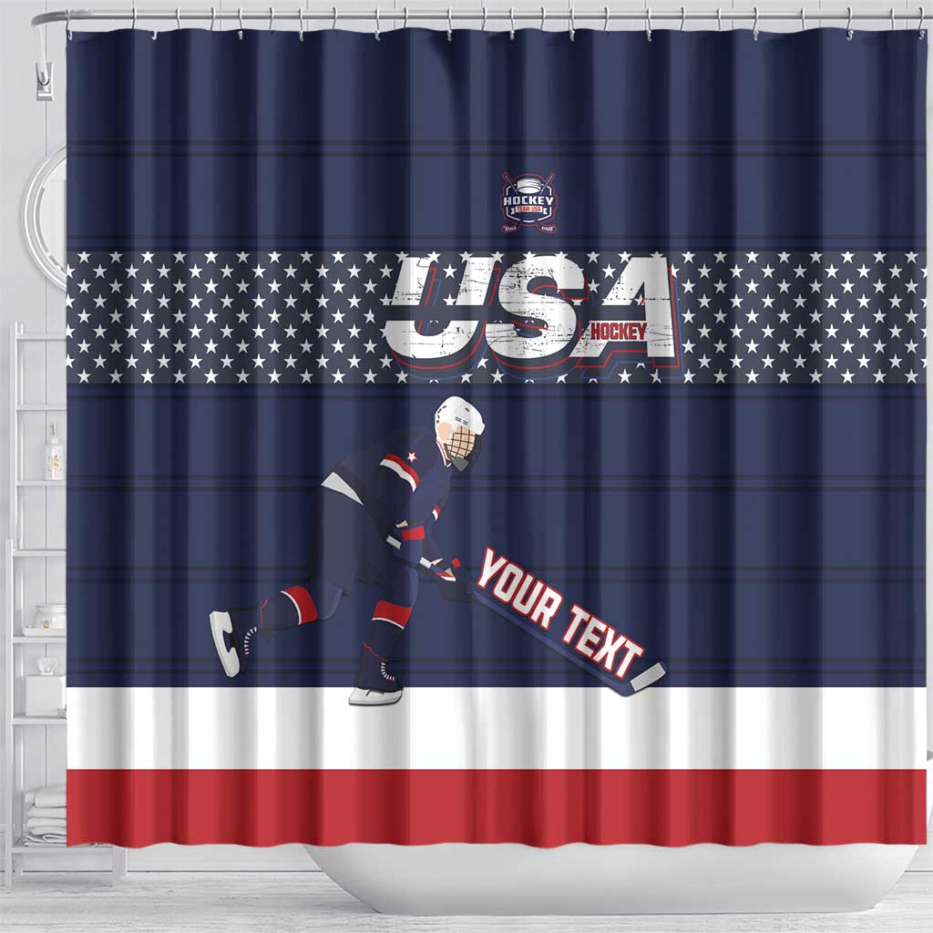Custom USA Ice Hockey Shower Curtain Go Champions LT15