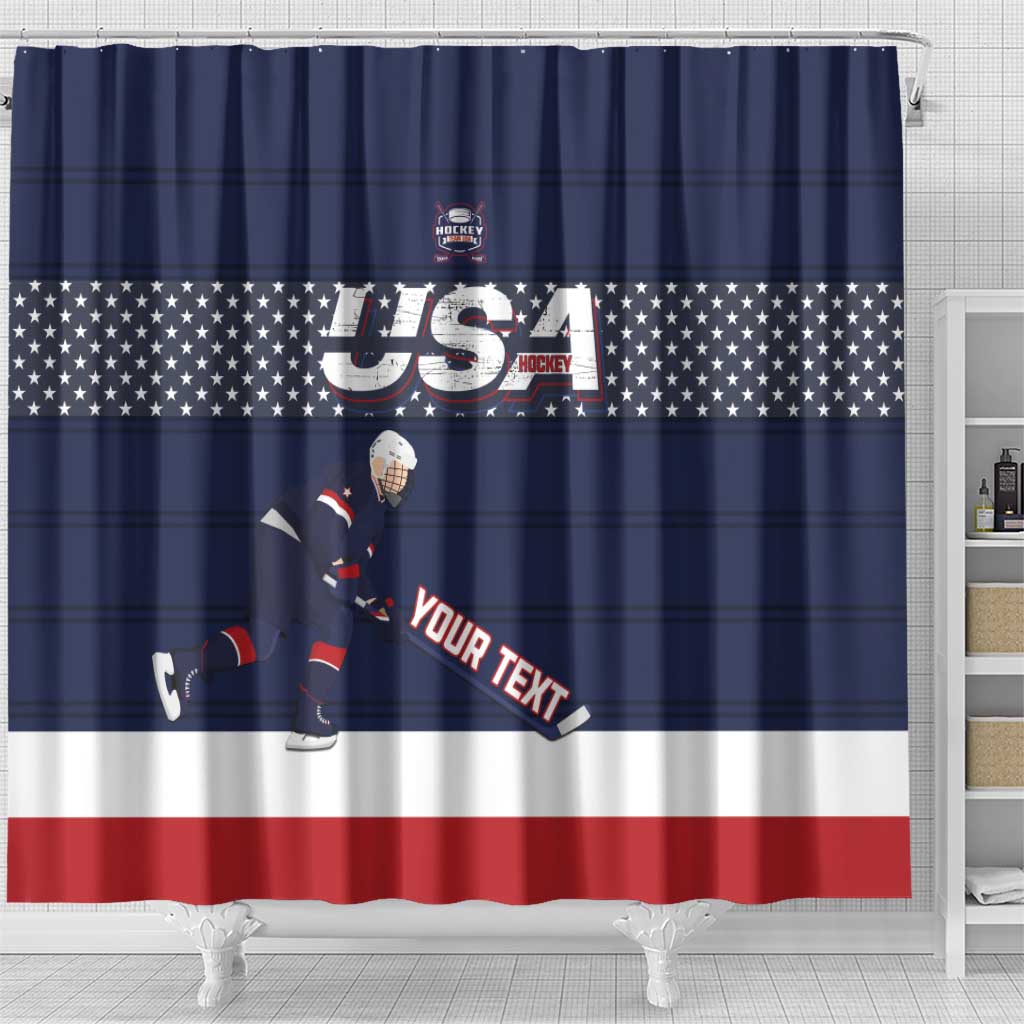Custom USA Ice Hockey Shower Curtain Go Champions LT15