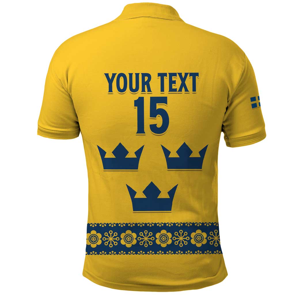Custom Sweden Ice Hockey Polo Shirt Go Tre Kronor LT15