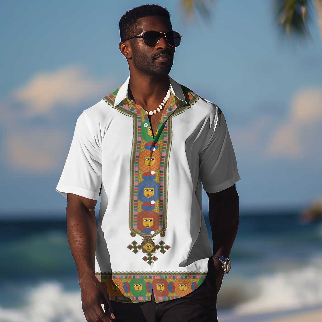 Ethiopia Saba Kemis Habesha Style Hawaiian Shirt LT15