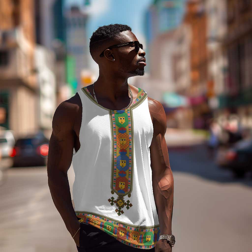 Ethiopia Saba Kemis Habesha Style Men Tank Top LT15