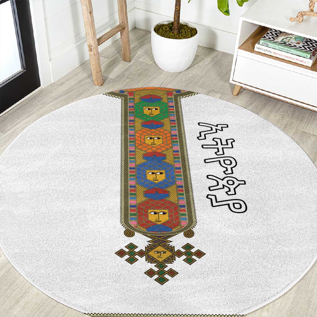 Ethiopia Saba Kemis Habesha Style Round Carpet LT15