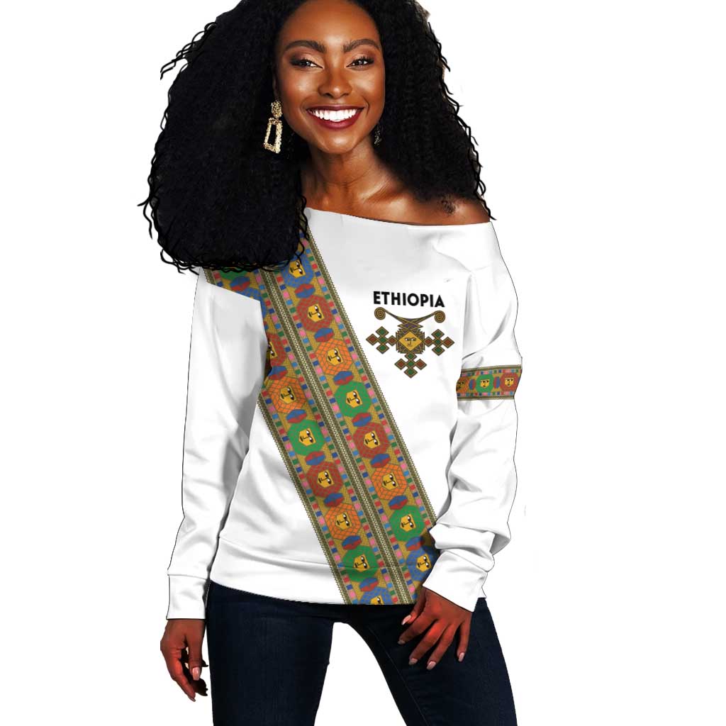 Ethiopia Saba Kemis Sash Style Off Shoulder Sweater LT15