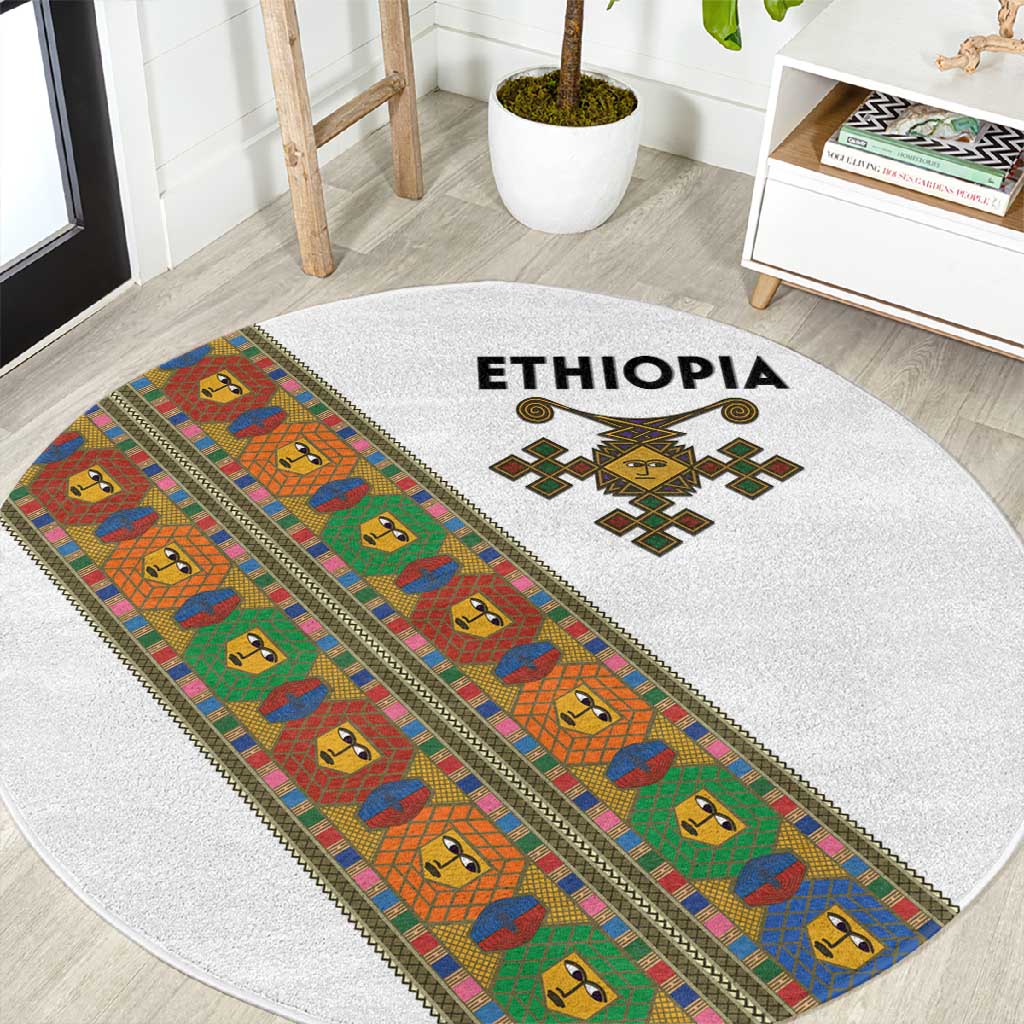 Ethiopia Saba Kemis Sash Style Round Carpet LT15