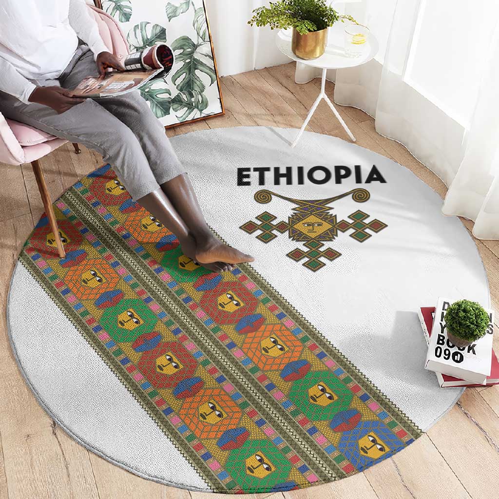 Ethiopia Saba Kemis Sash Style Round Carpet LT15