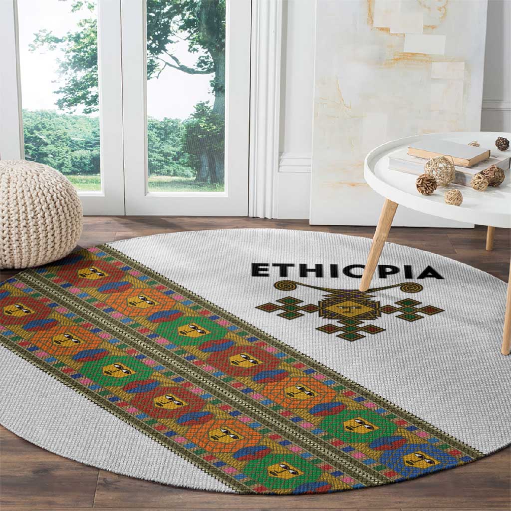 Ethiopia Saba Kemis Sash Style Round Carpet LT15