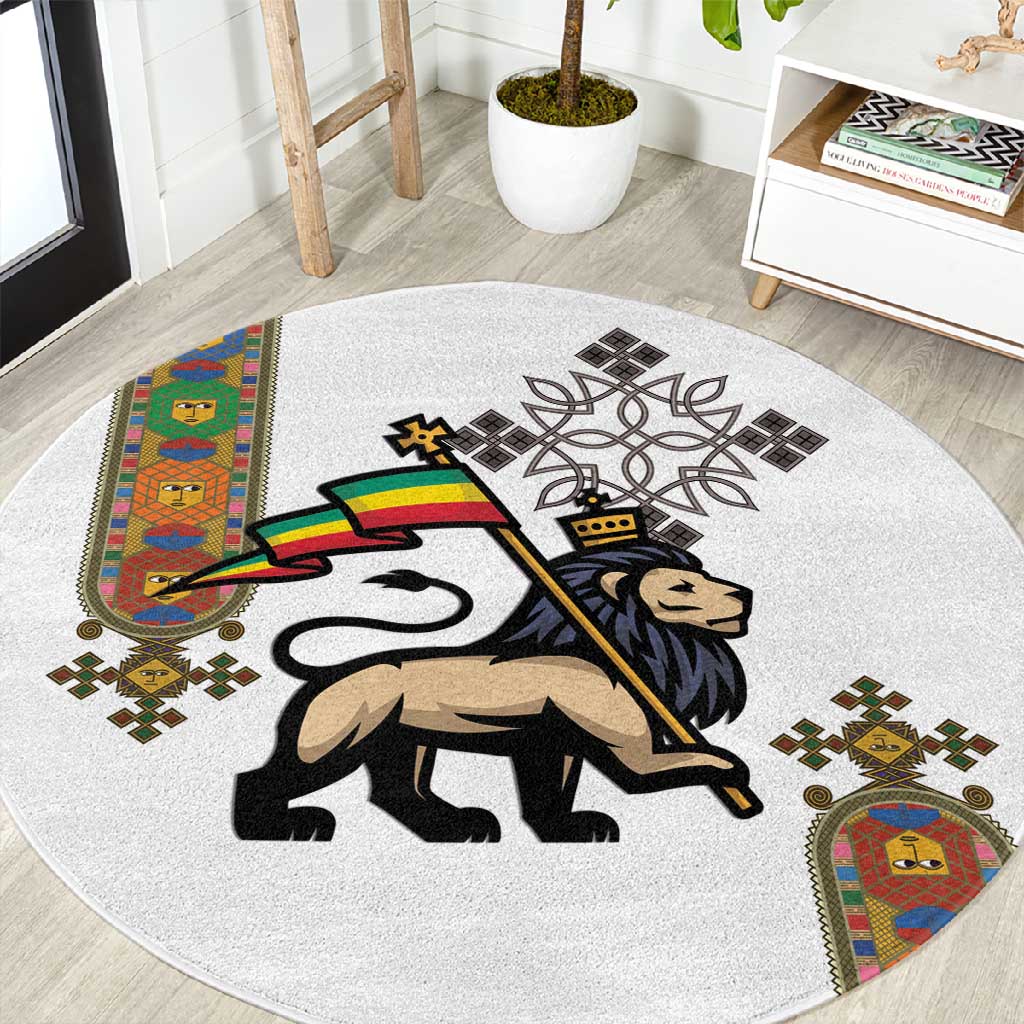 Ethiopia Saba Kemis Round Carpet Lion Of Judah LT15