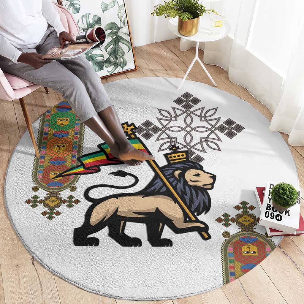 Ethiopia Saba Kemis Round Carpet Lion Of Judah LT15