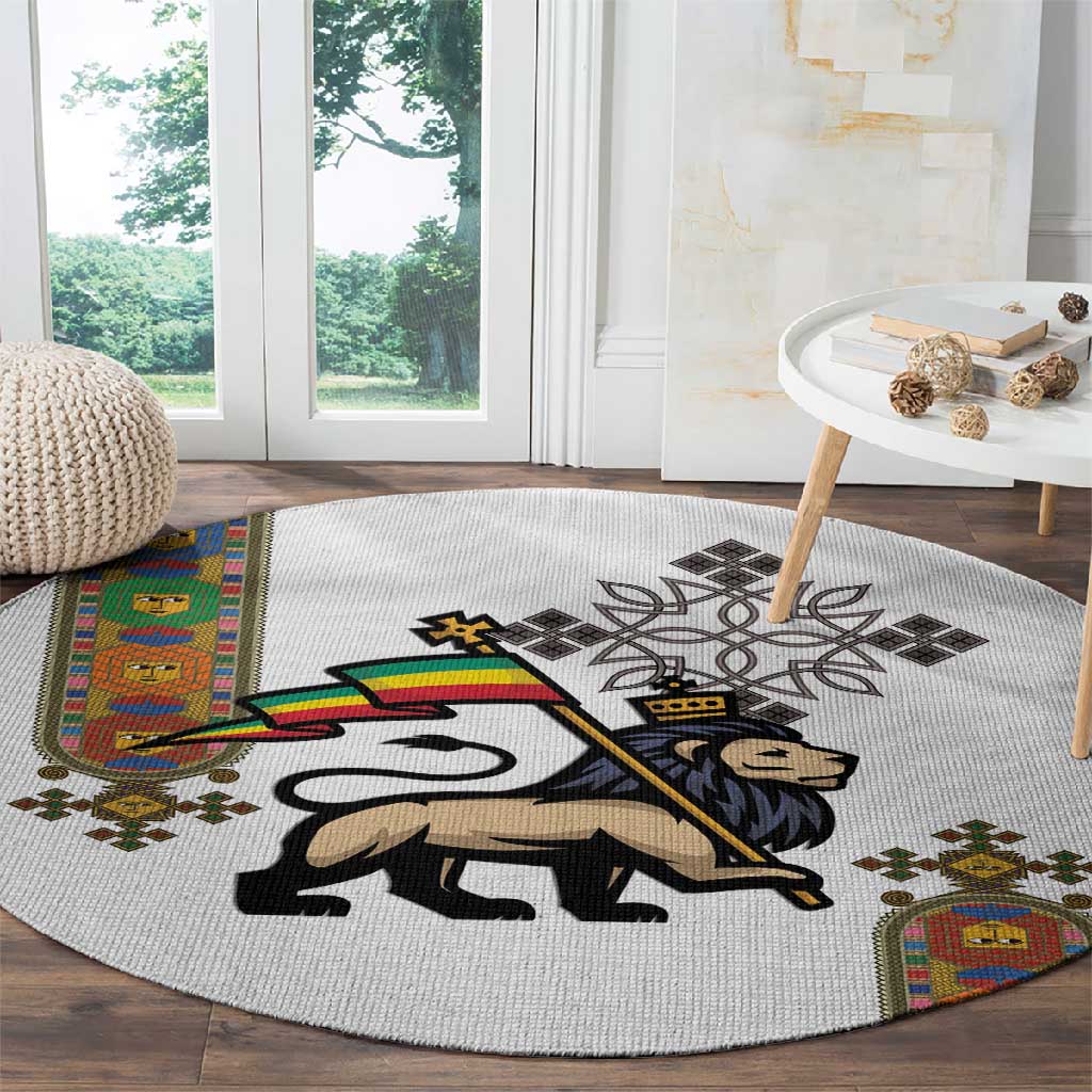 Ethiopia Saba Kemis Round Carpet Lion Of Judah LT15