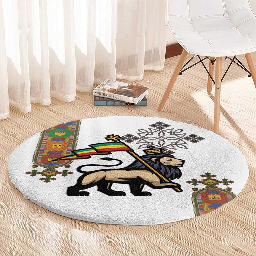 Ethiopia Saba Kemis Round Carpet Lion Of Judah LT15