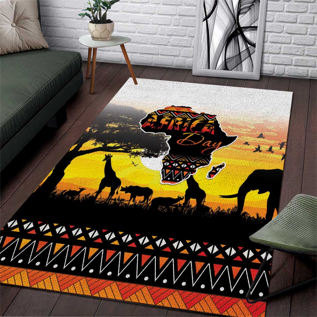 Africa Day Area Rug Safari With Map - African Pattern LT15