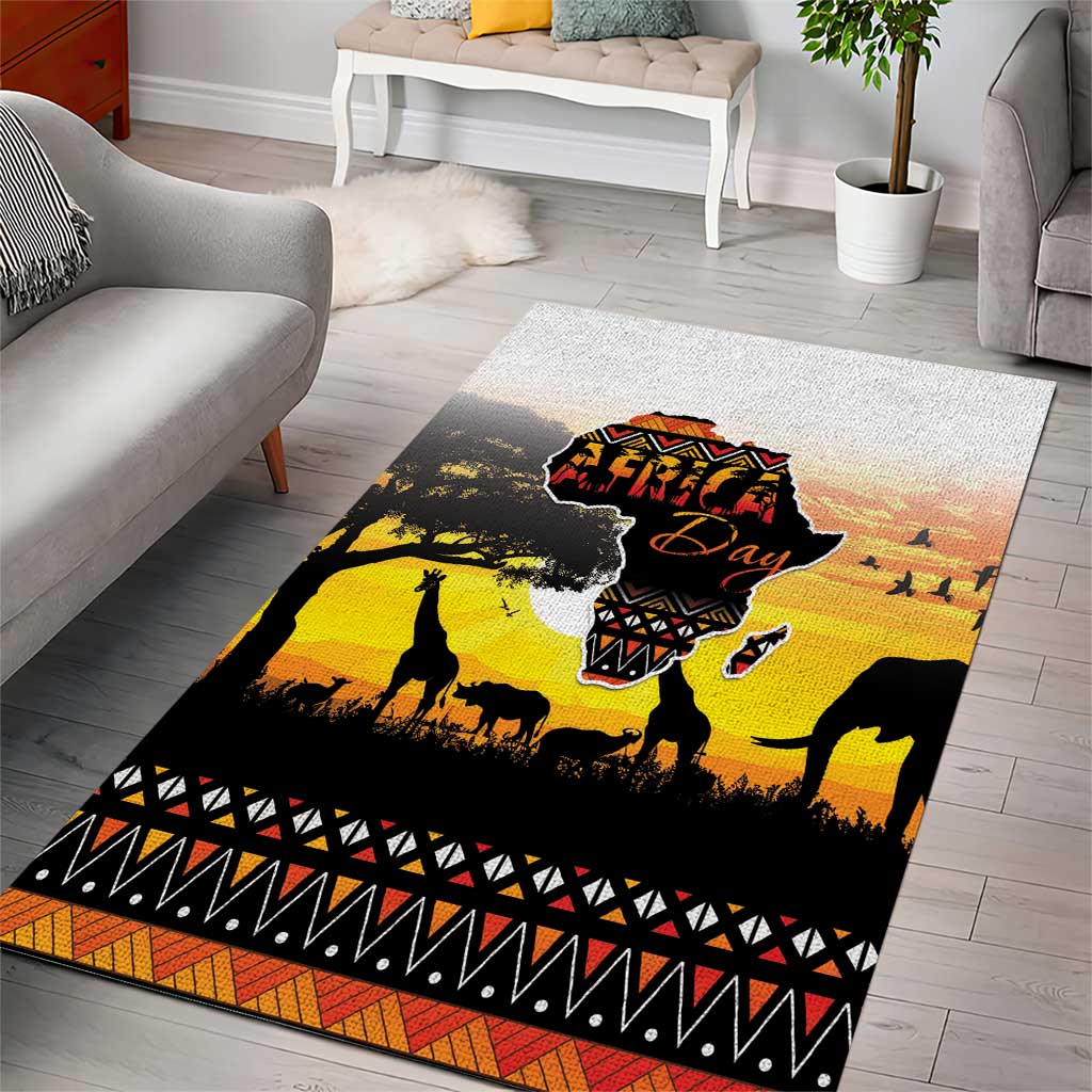 Africa Day Area Rug Safari With Map - African Pattern LT15
