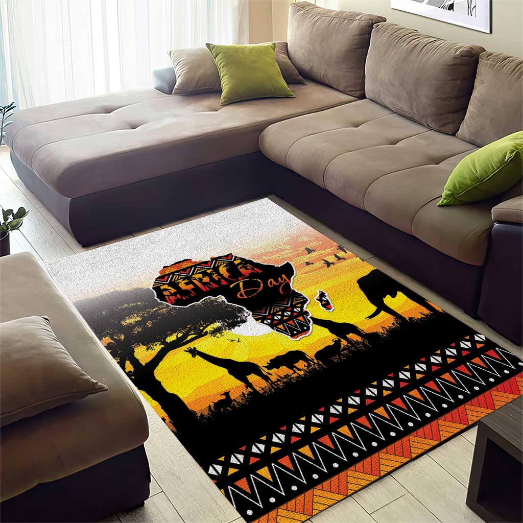 Africa Day Area Rug Safari With Map - African Pattern LT15
