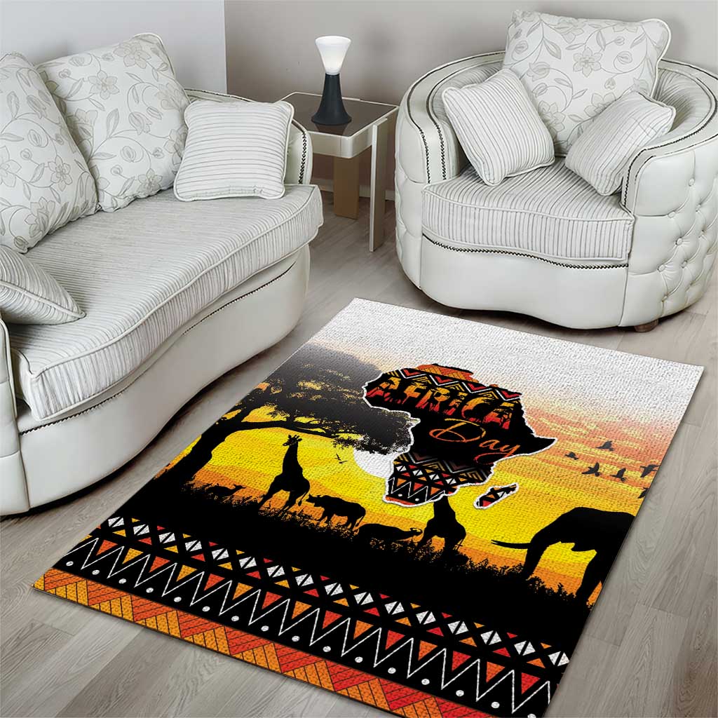 Africa Day Area Rug Safari With Map - African Pattern LT15