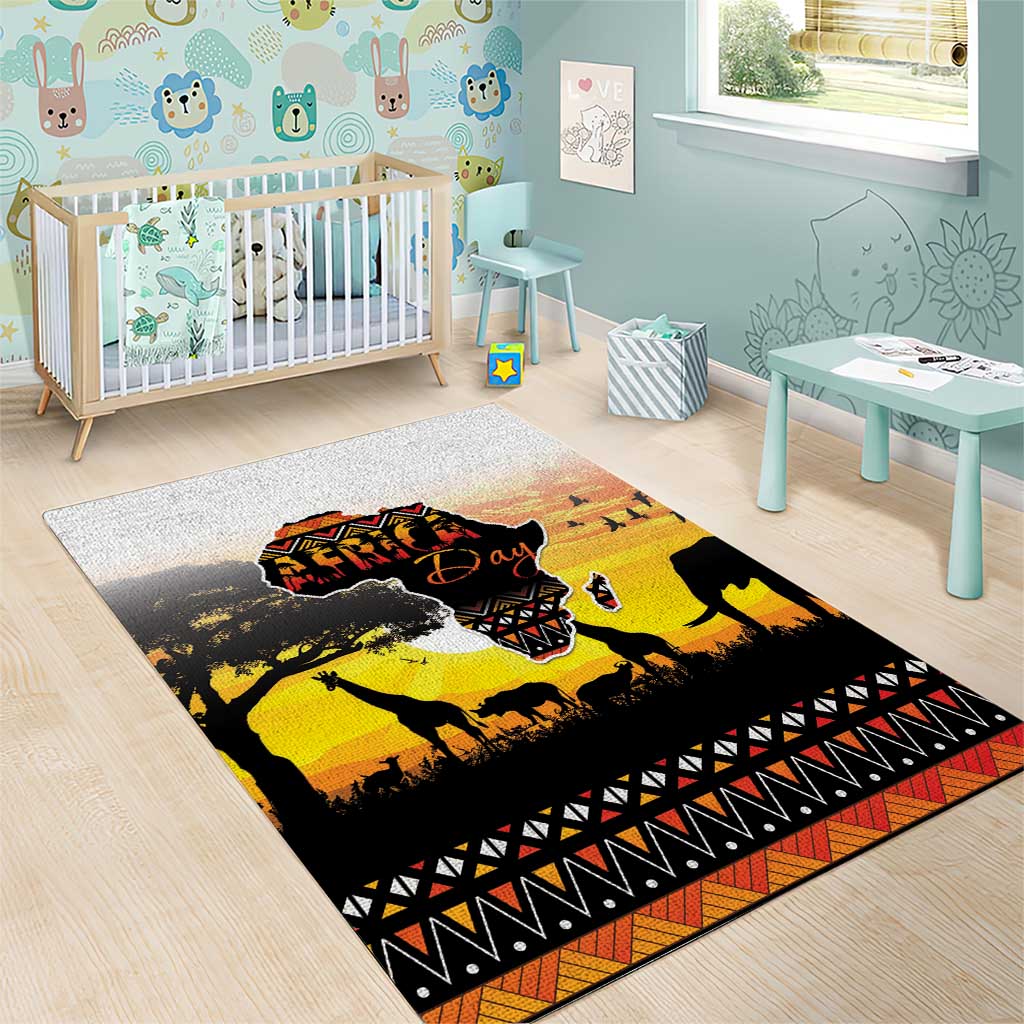 Africa Day Area Rug Safari With Map - African Pattern LT15