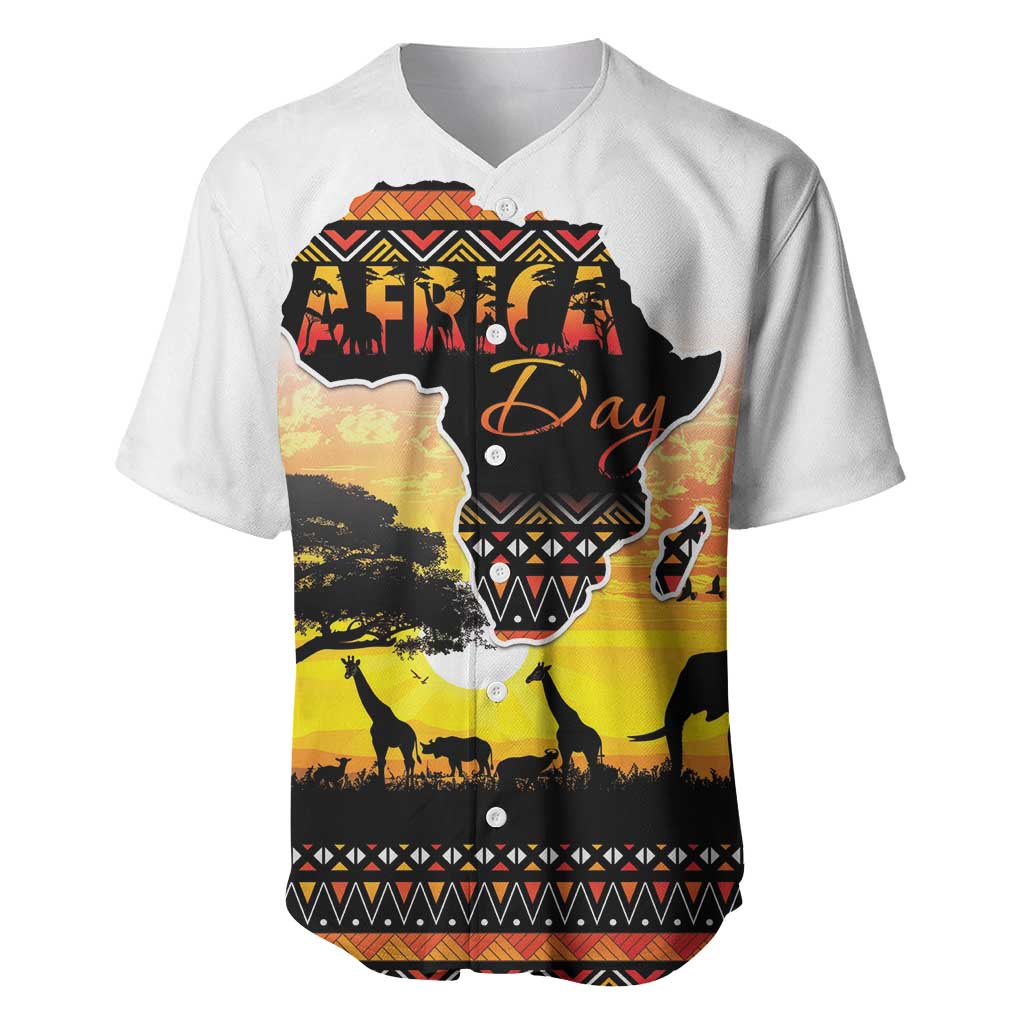 Africa Day Baseball Jersey Safari With Map - African Pattern LT15