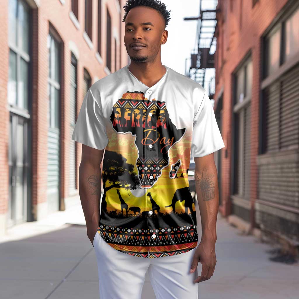 Africa Day Baseball Jersey Safari With Map - African Pattern LT15