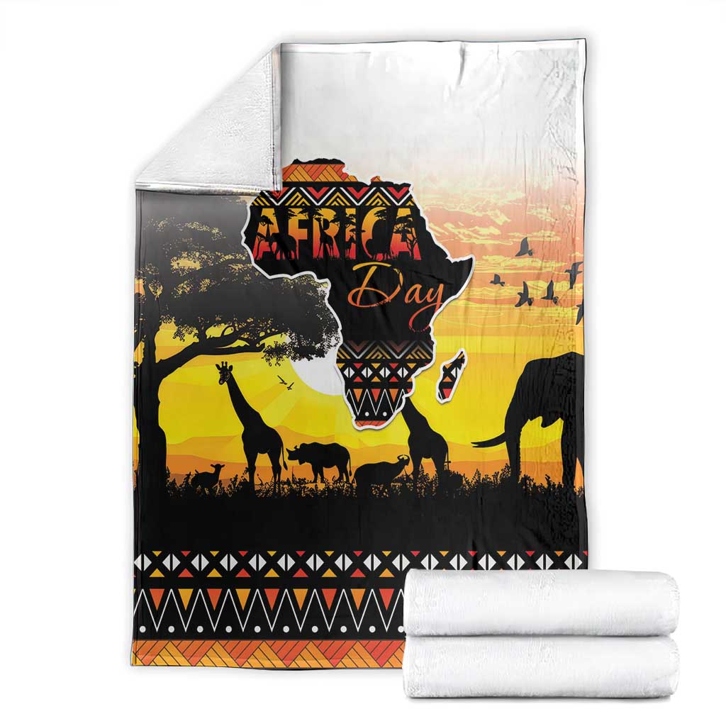 Africa Day Blanket Safari With Map - African Pattern LT15