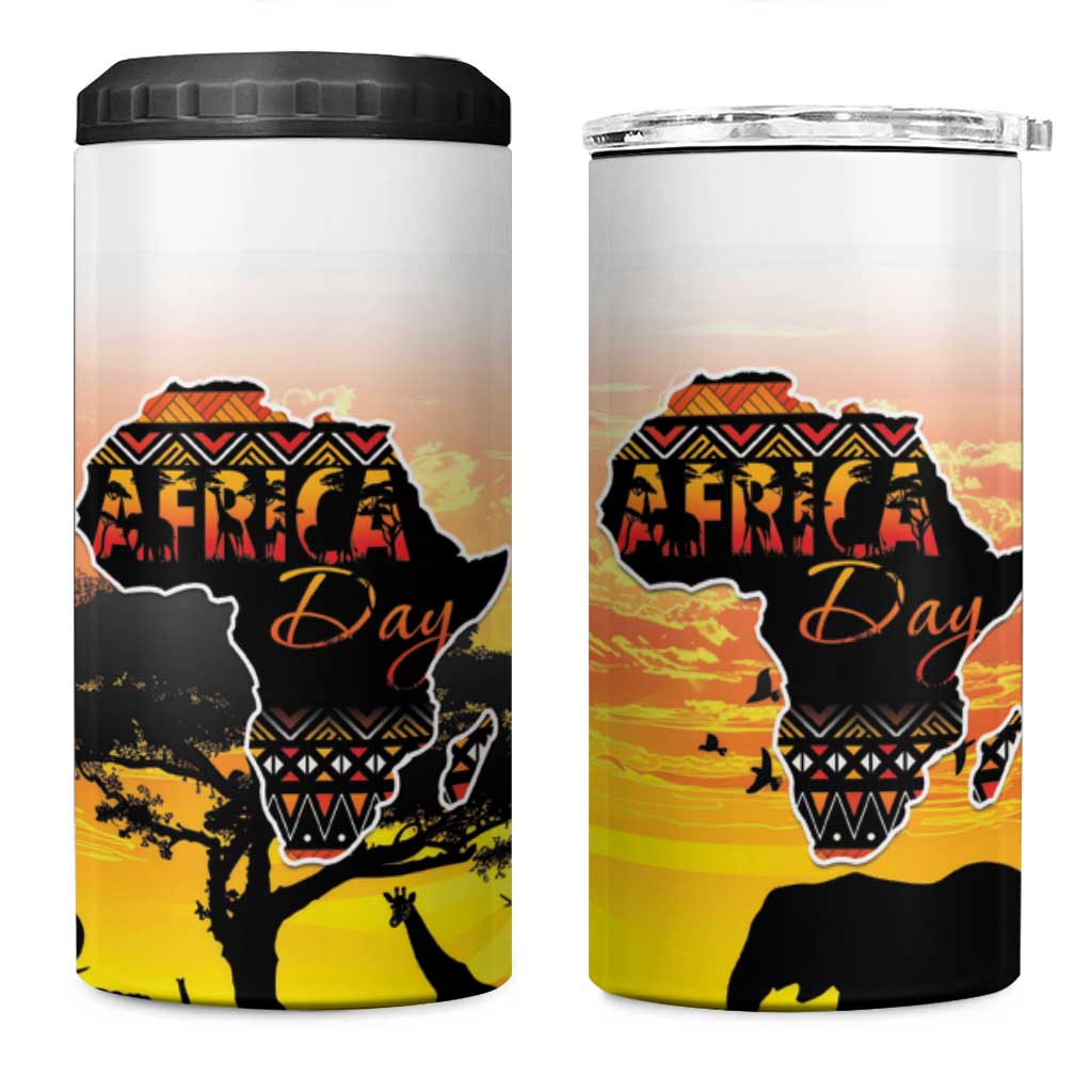 Africa Day 4 in 1 Can Cooler Tumbler Safari With Map - African Pattern LT15