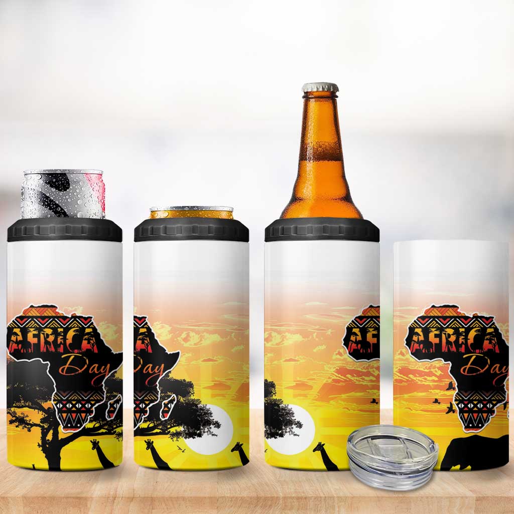 Africa Day 4 in 1 Can Cooler Tumbler Safari With Map - African Pattern LT15