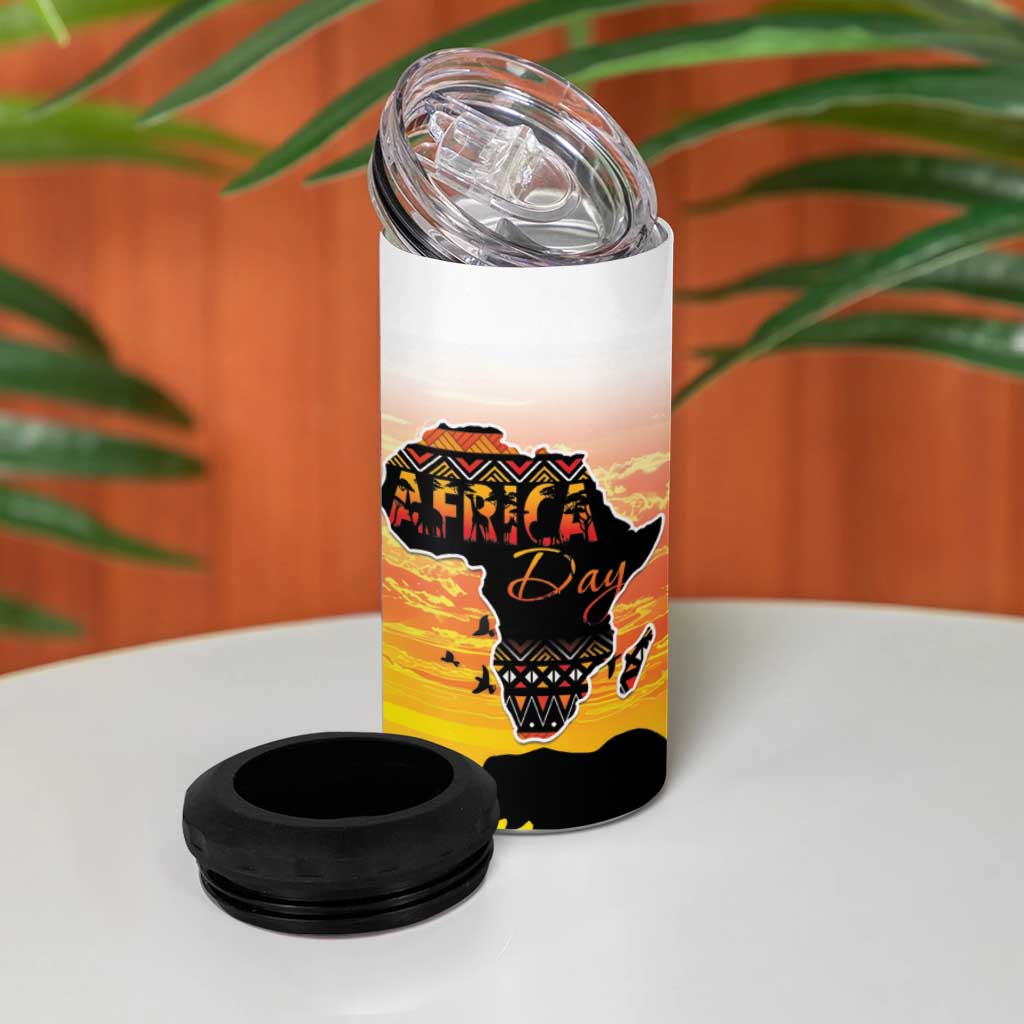 Africa Day 4 in 1 Can Cooler Tumbler Safari With Map - African Pattern LT15