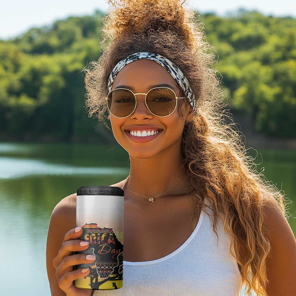 Africa Day 4 in 1 Can Cooler Tumbler Safari With Map - African Pattern LT15
