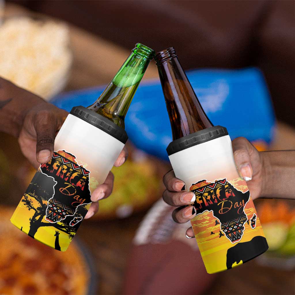 Africa Day 4 in 1 Can Cooler Tumbler Safari With Map - African Pattern LT15