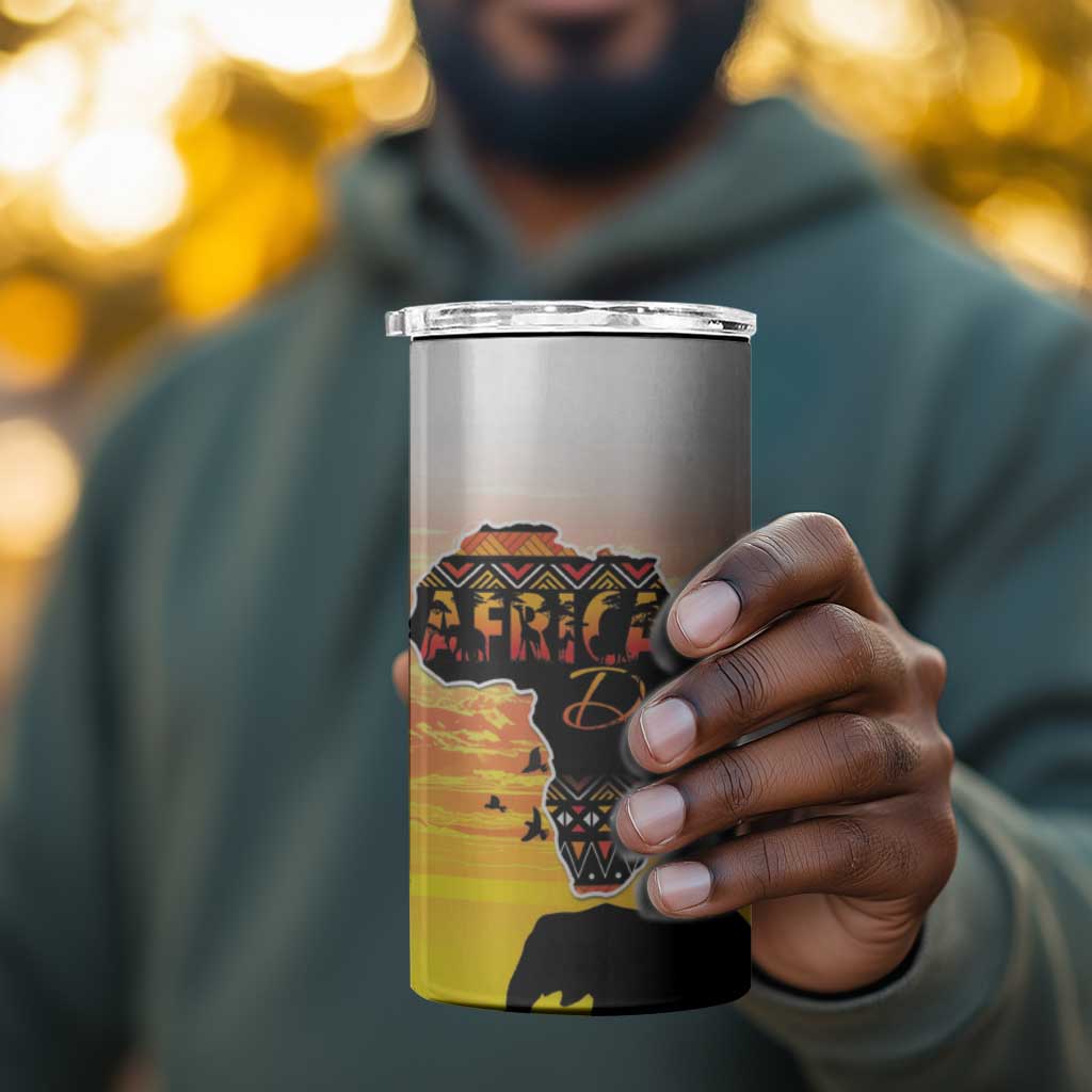 Africa Day 4 in 1 Can Cooler Tumbler Safari With Map - African Pattern LT15