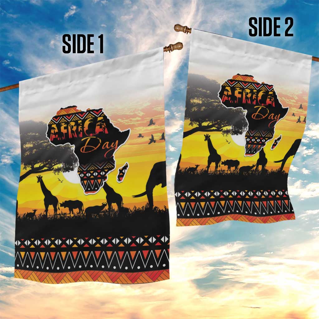 Africa Day Garden Flag Safari With Map - African Pattern LT15