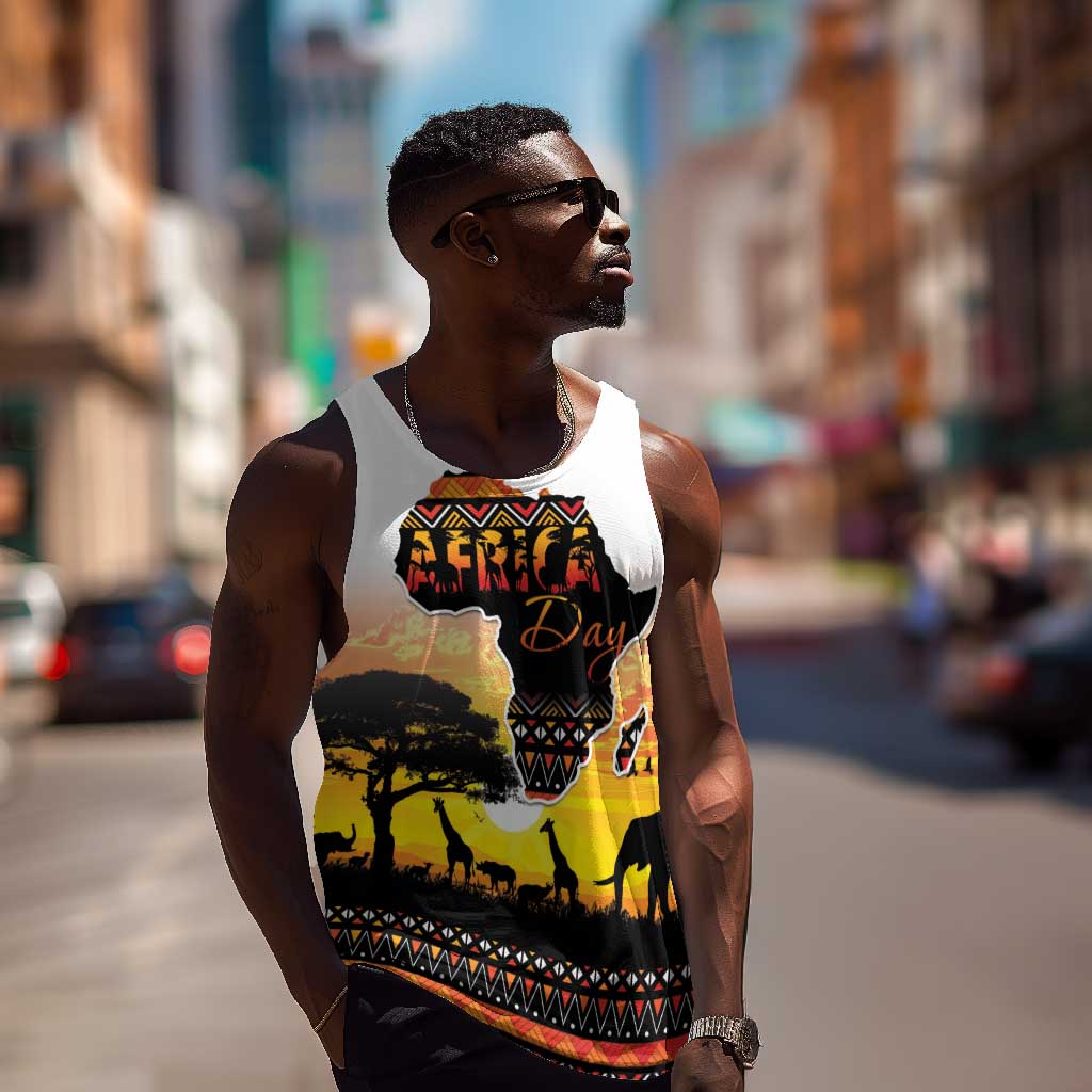 Africa Day Men Tank Top Safari With Map - African Pattern LT15