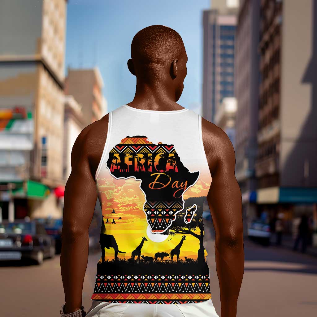 Africa Day Men Tank Top Safari With Map - African Pattern LT15